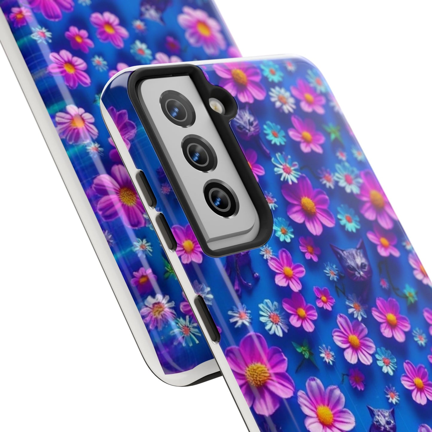 Kittens-n-Flowers Impact-Resistant Phone Case