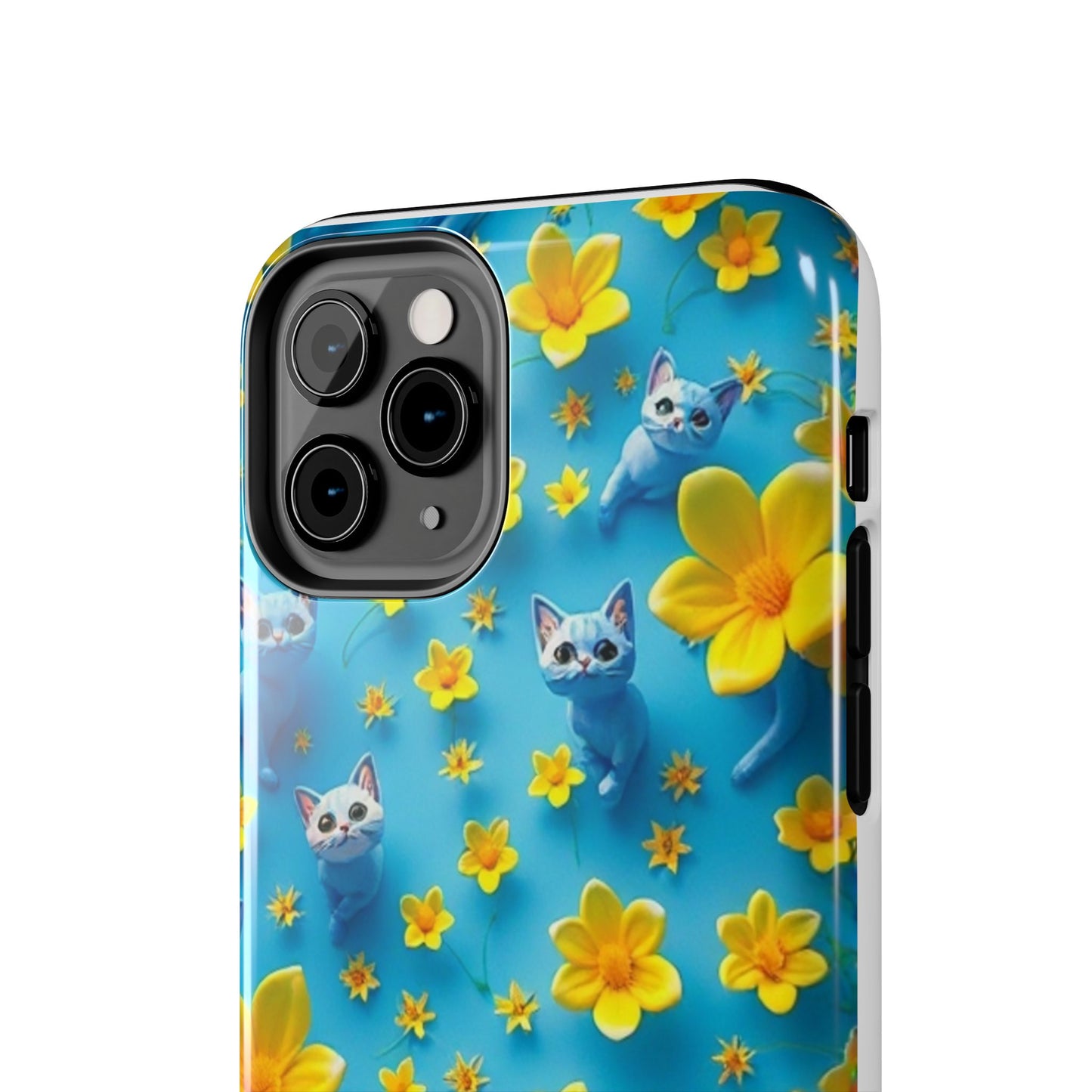 Kittens-n-Flowers Impact-Resistant Phone Case