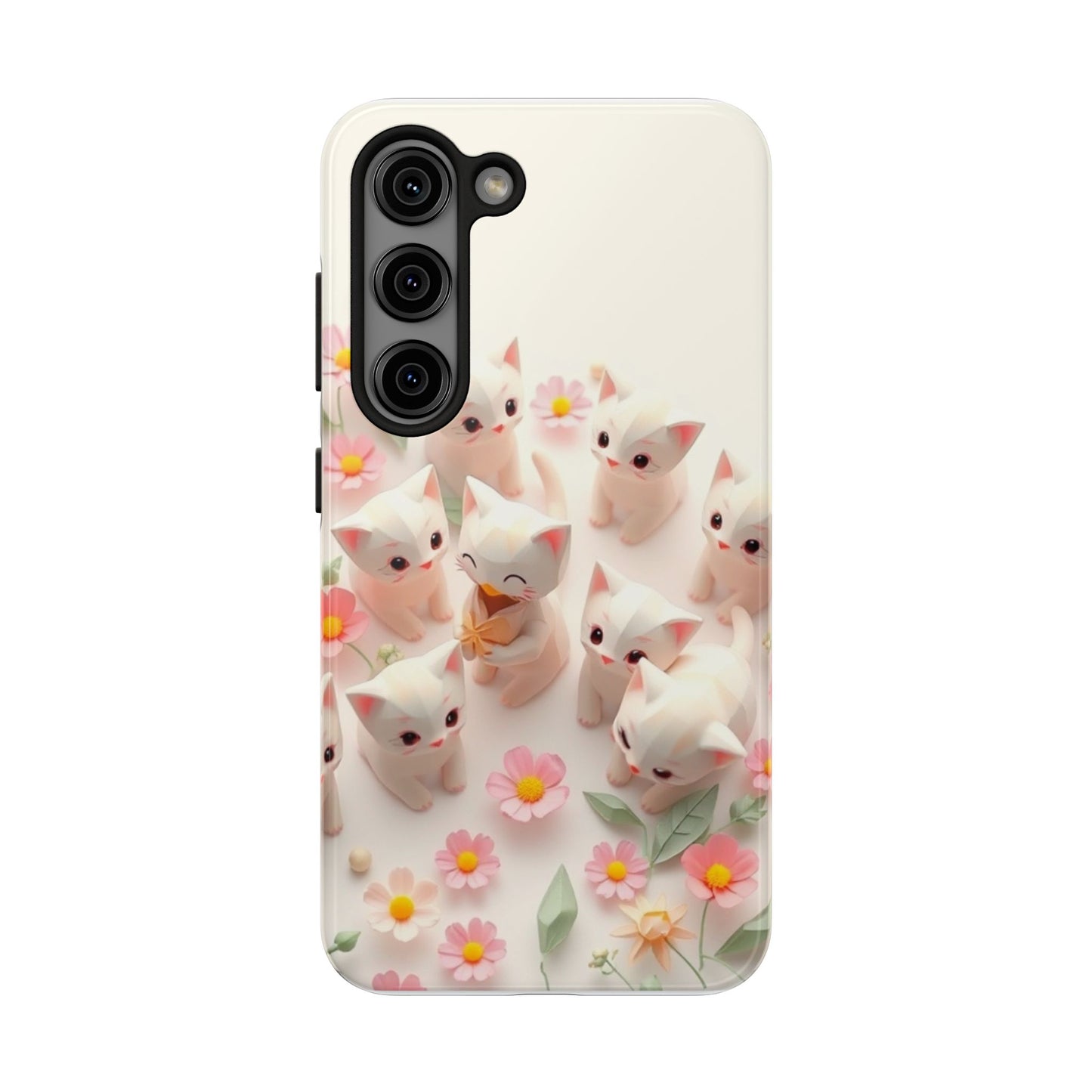 Kittens-n-Flowers Impact-Resistant Phone Case