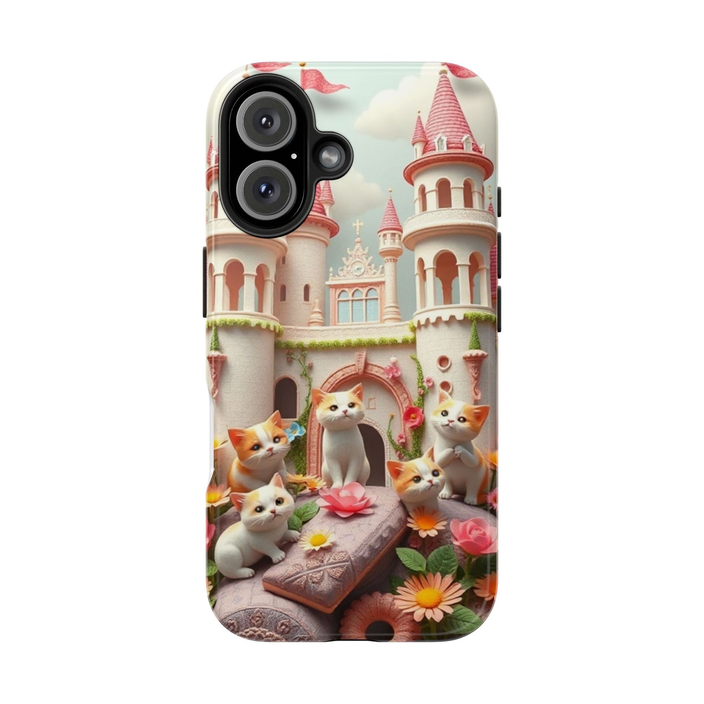 Kittens-n-Flowers Impact-Resistant Phone Case