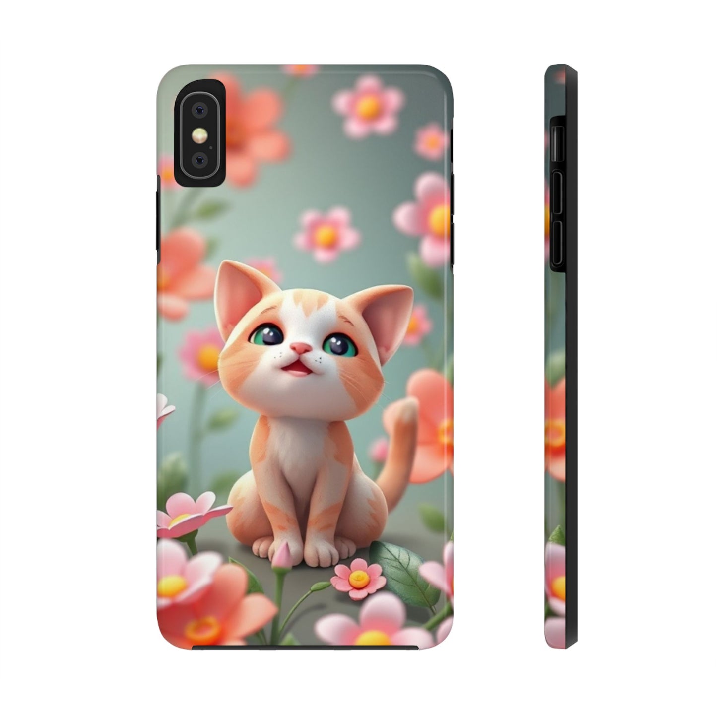 Kittens-n-Flowers Impact-Resistant Phone Case