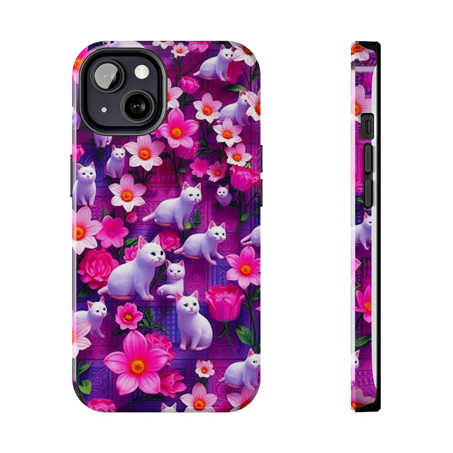 Kittens-n-Flowers Impact-Resistant Phone Case