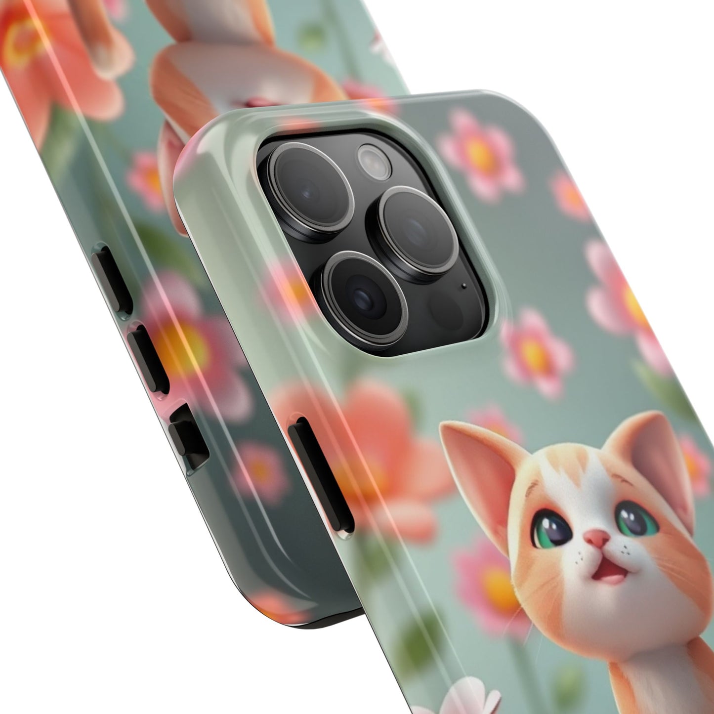 Kittens-n-Flowers Impact-Resistant Phone Case