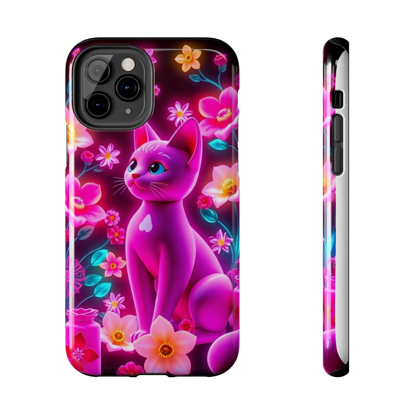 Kittens-n-Flowers Impact-Resistant Phone Case