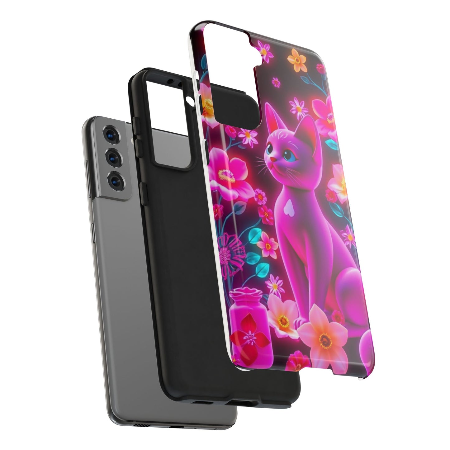 Kittens-n-Flowers Impact-Resistant Phone Case