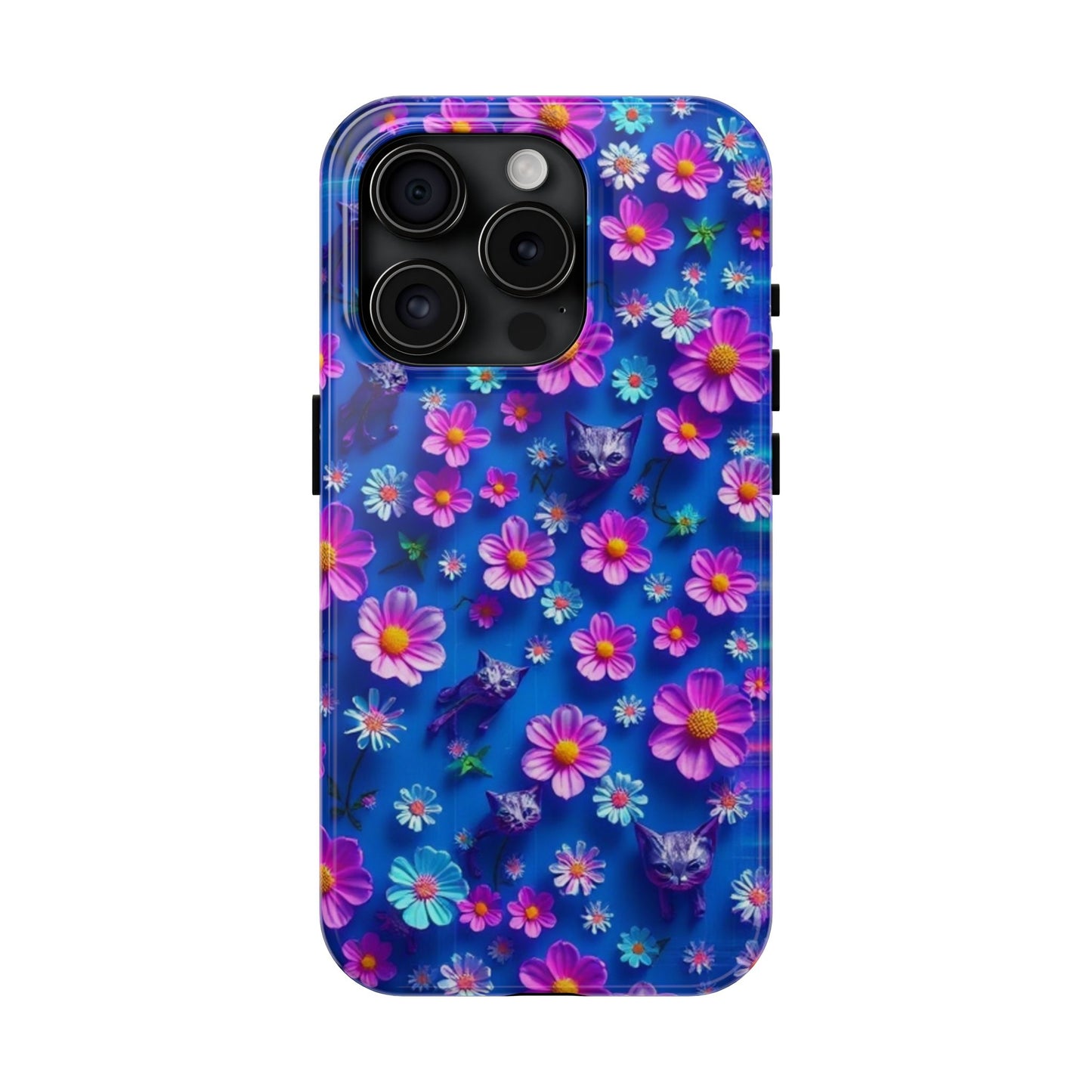 Kittens-n-Flowers Impact-Resistant Phone Case