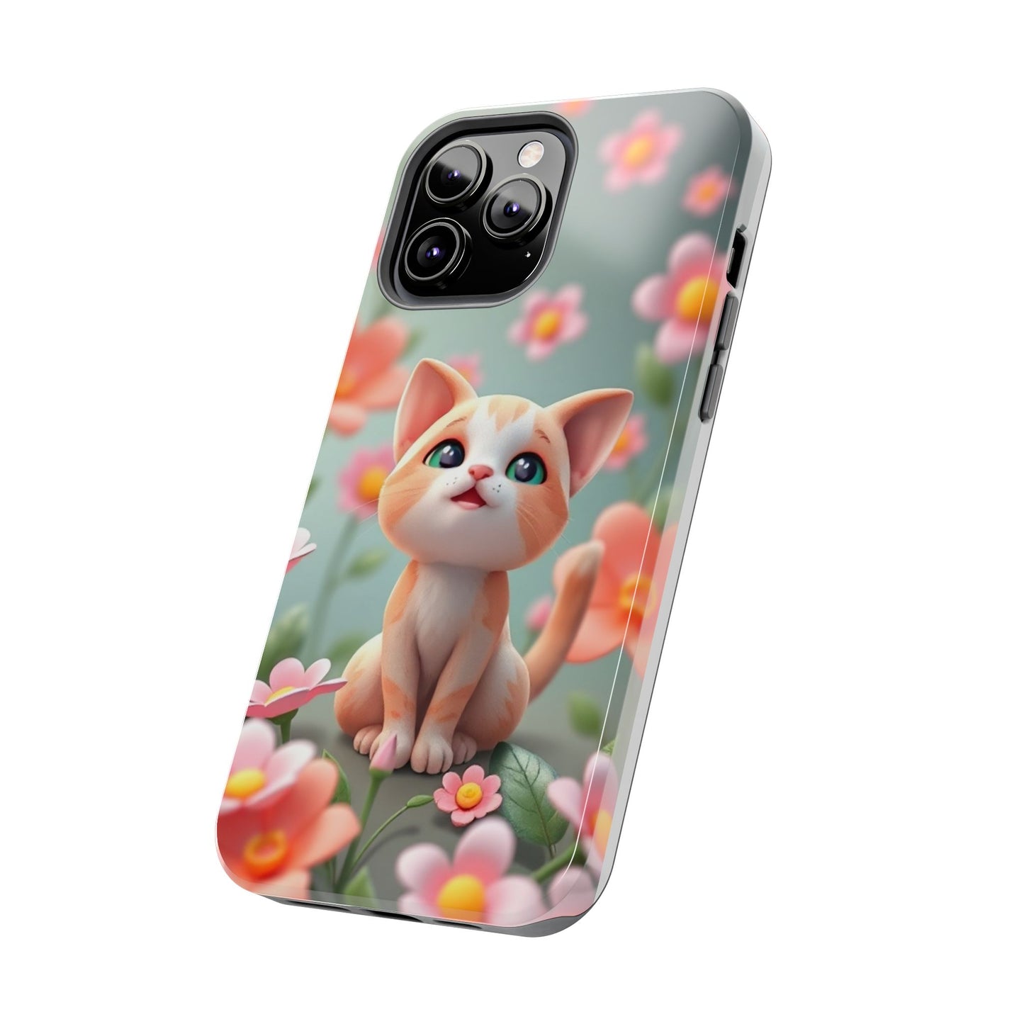 Kittens-n-Flowers Impact-Resistant Phone Case