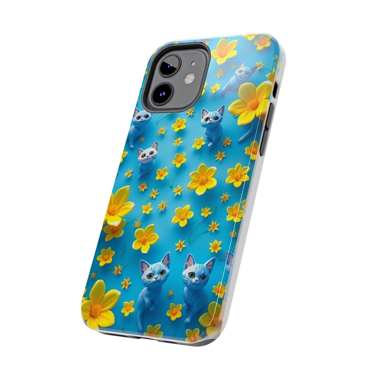 Kittens-n-Flowers Impact-Resistant Phone Case