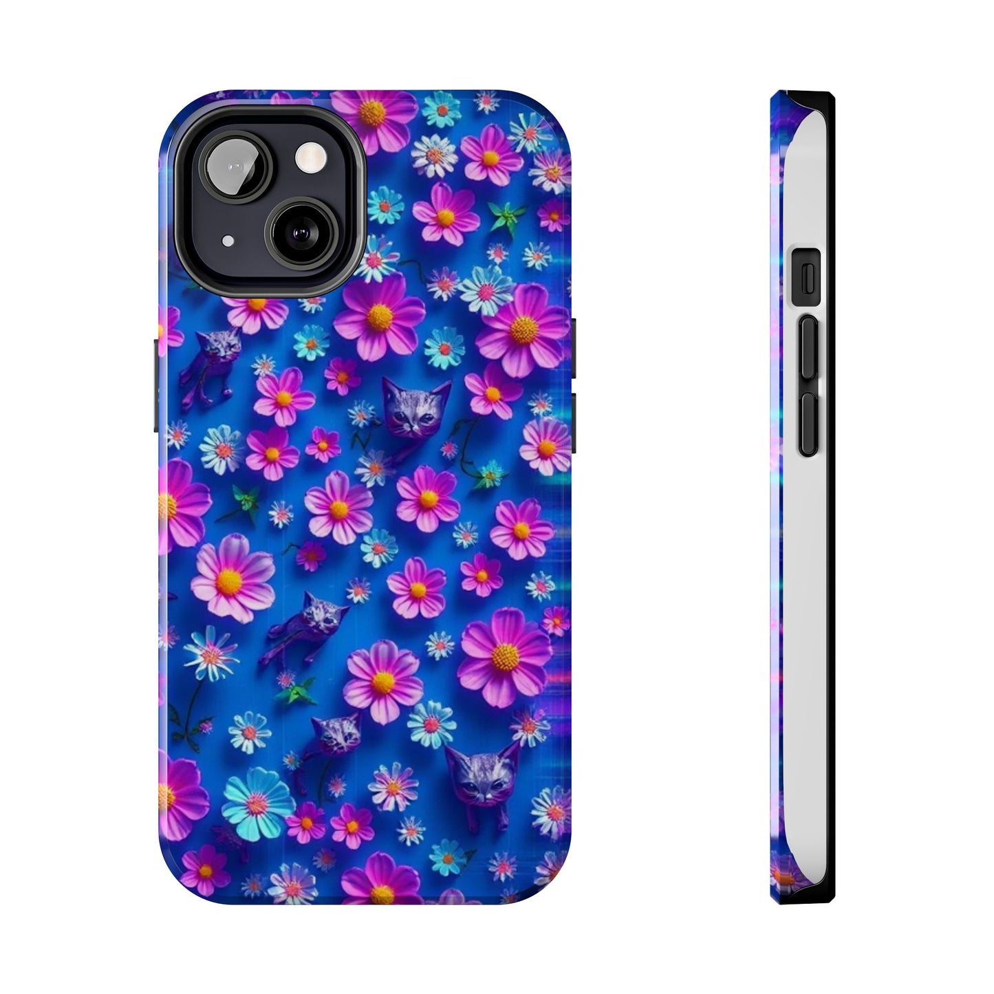 Kittens-n-Flowers Impact-Resistant Phone Case