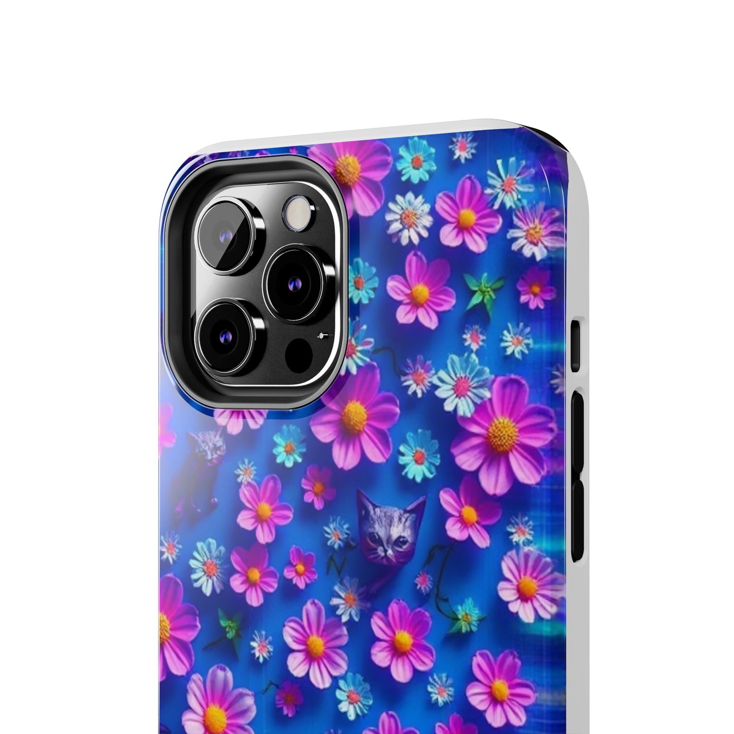 Kittens-n-Flowers Impact-Resistant Phone Case