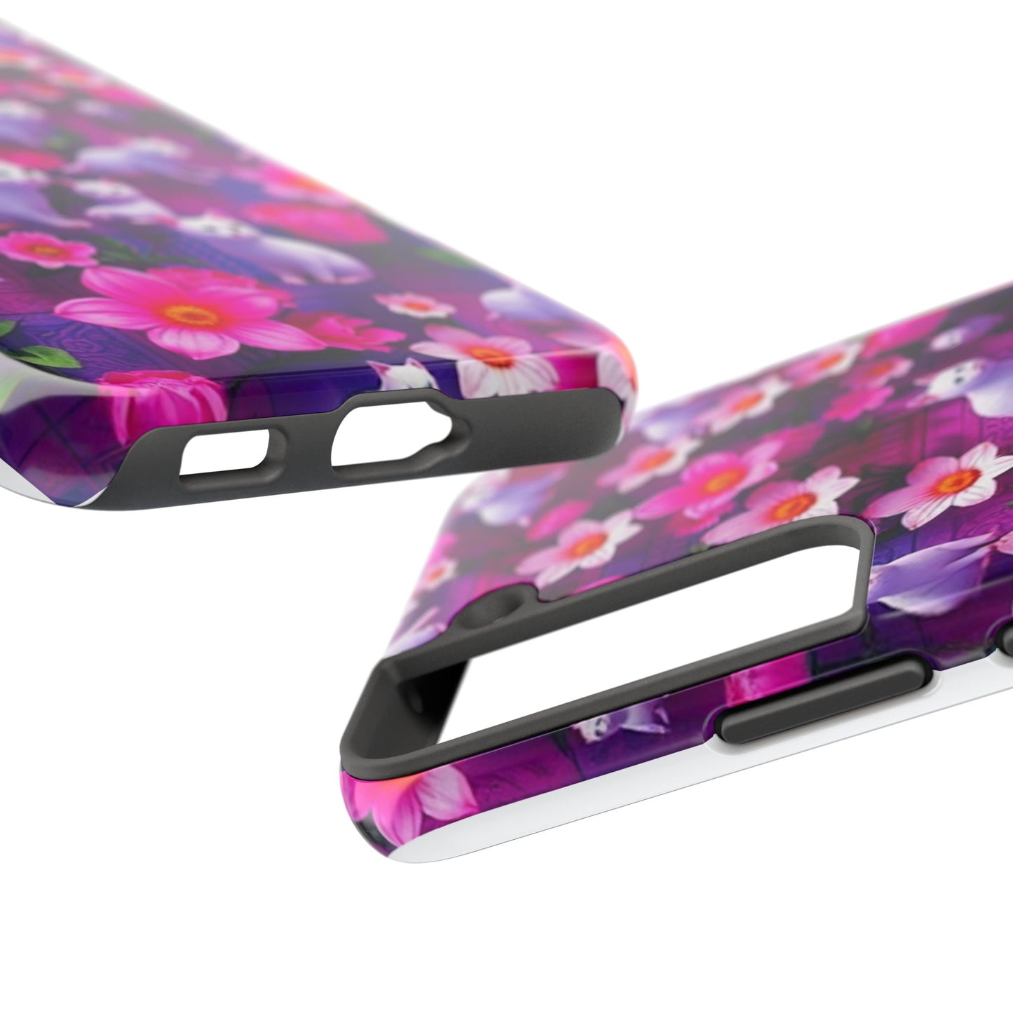 Kittens-n-Flowers Impact-Resistant Phone Case