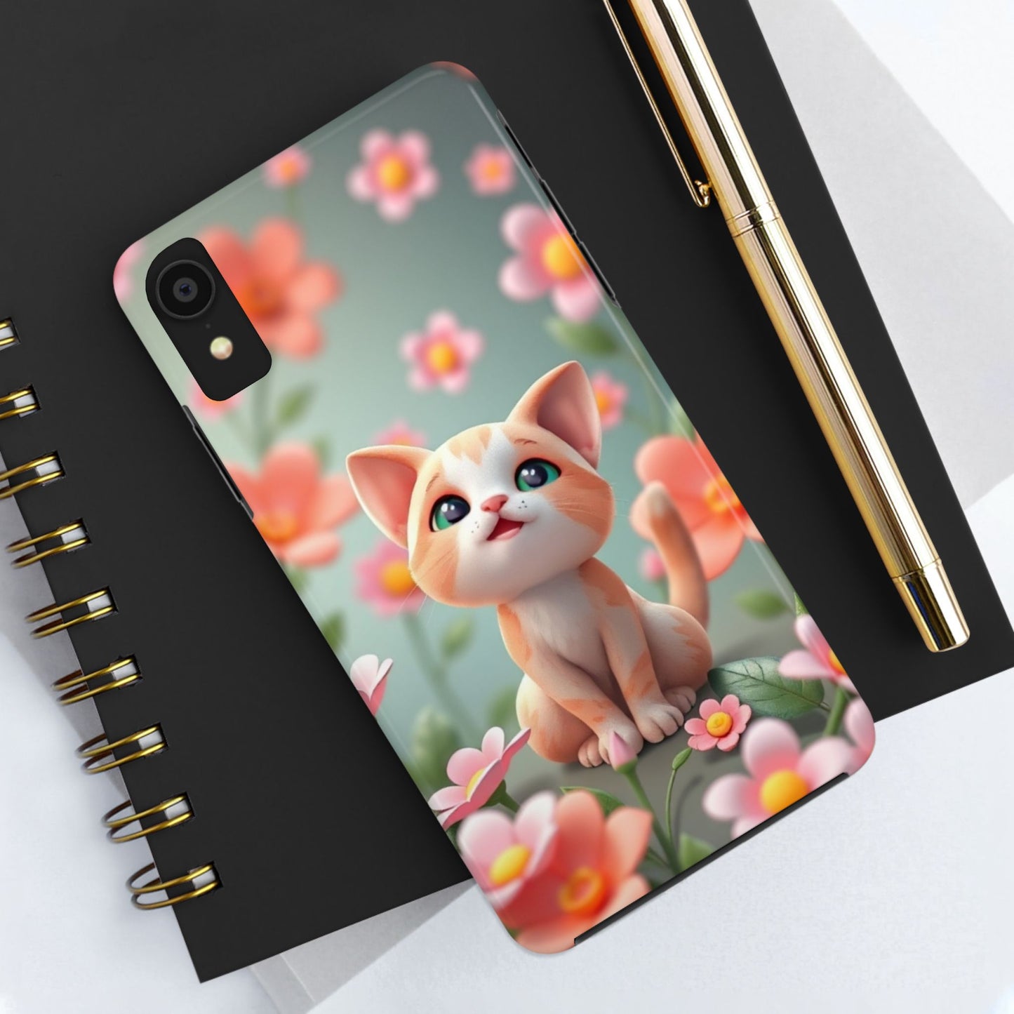 Kittens-n-Flowers Impact-Resistant Phone Case