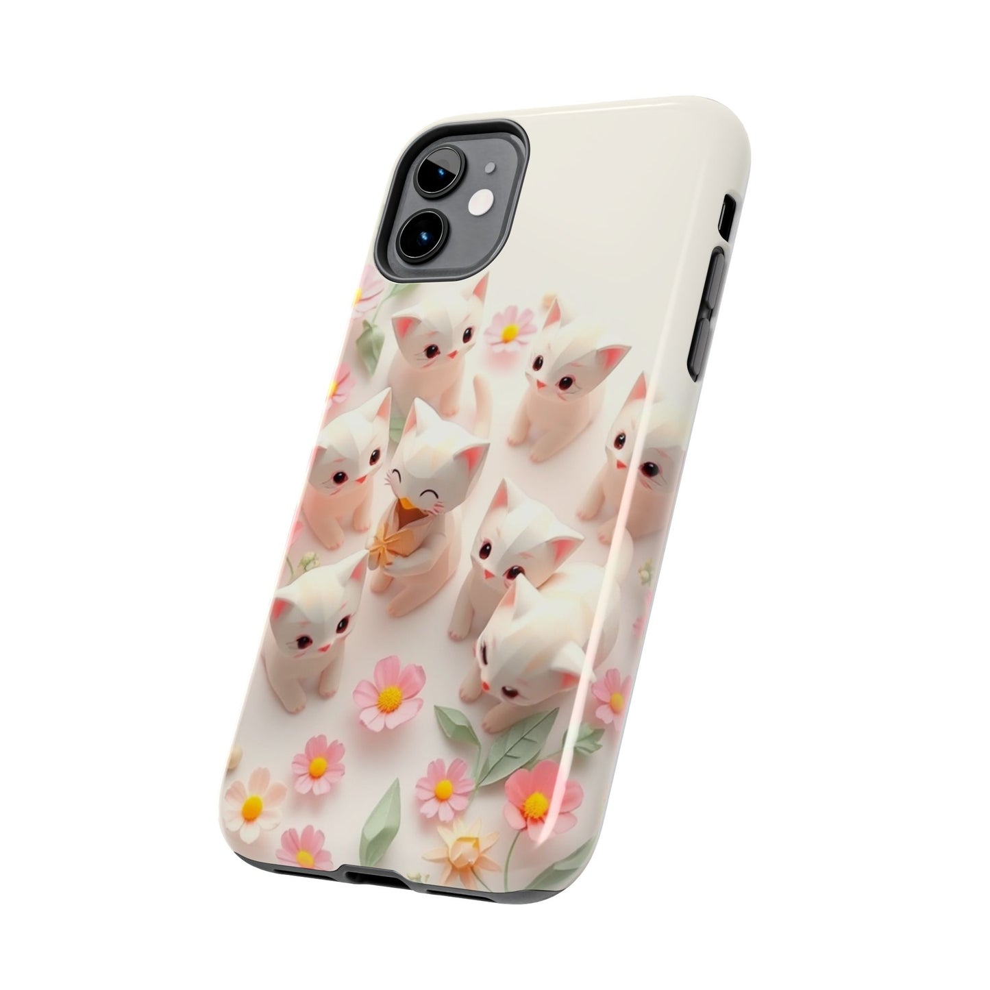 Kittens-n-Flowers Impact-Resistant Phone Case