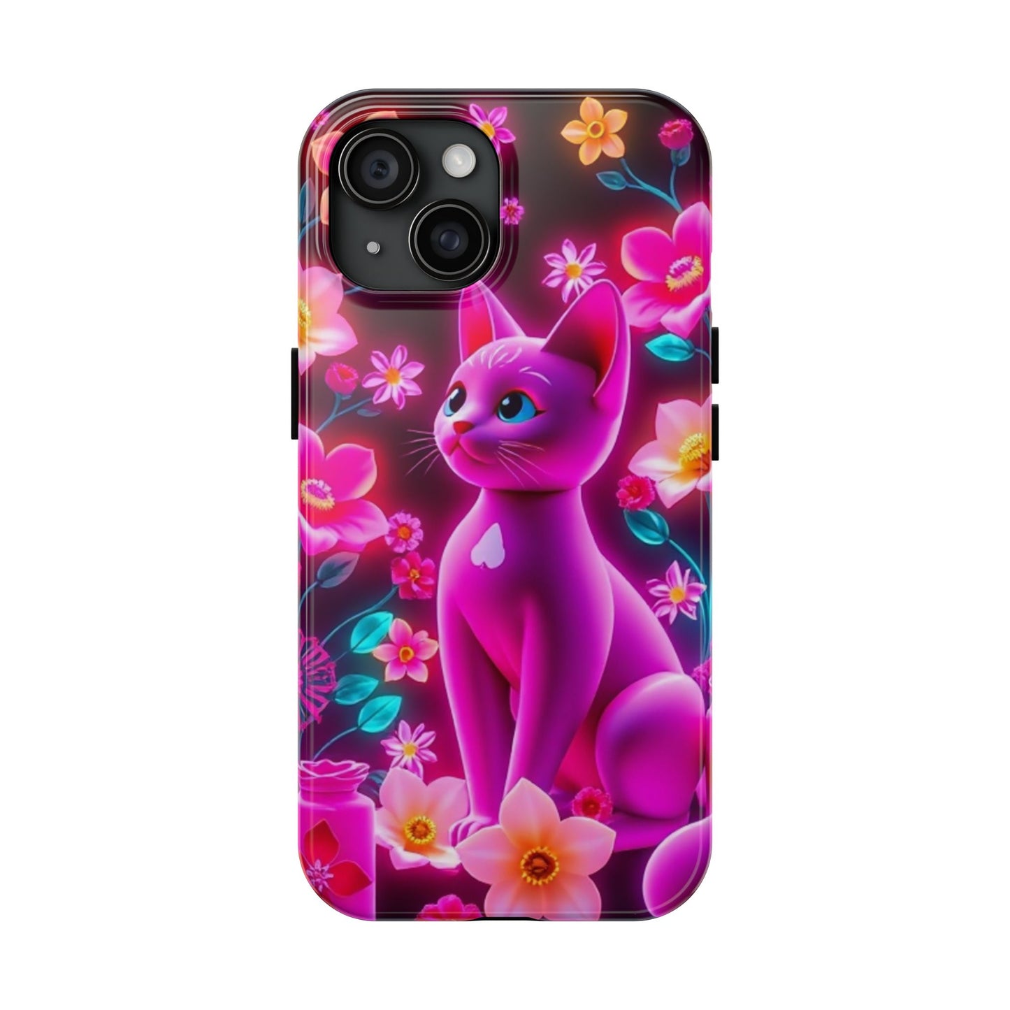 Kittens-n-Flowers Impact-Resistant Phone Case