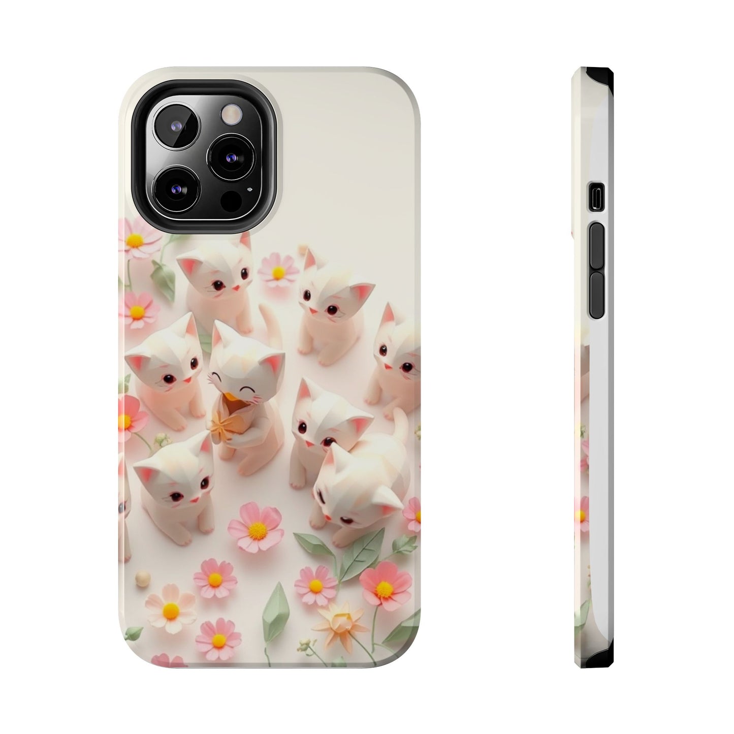 Kittens-n-Flowers Impact-Resistant Phone Case