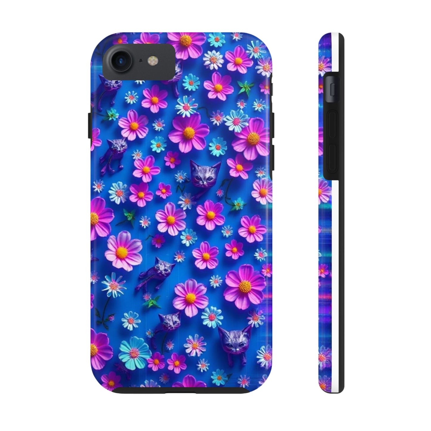 Kittens-n-Flowers Impact-Resistant Phone Case