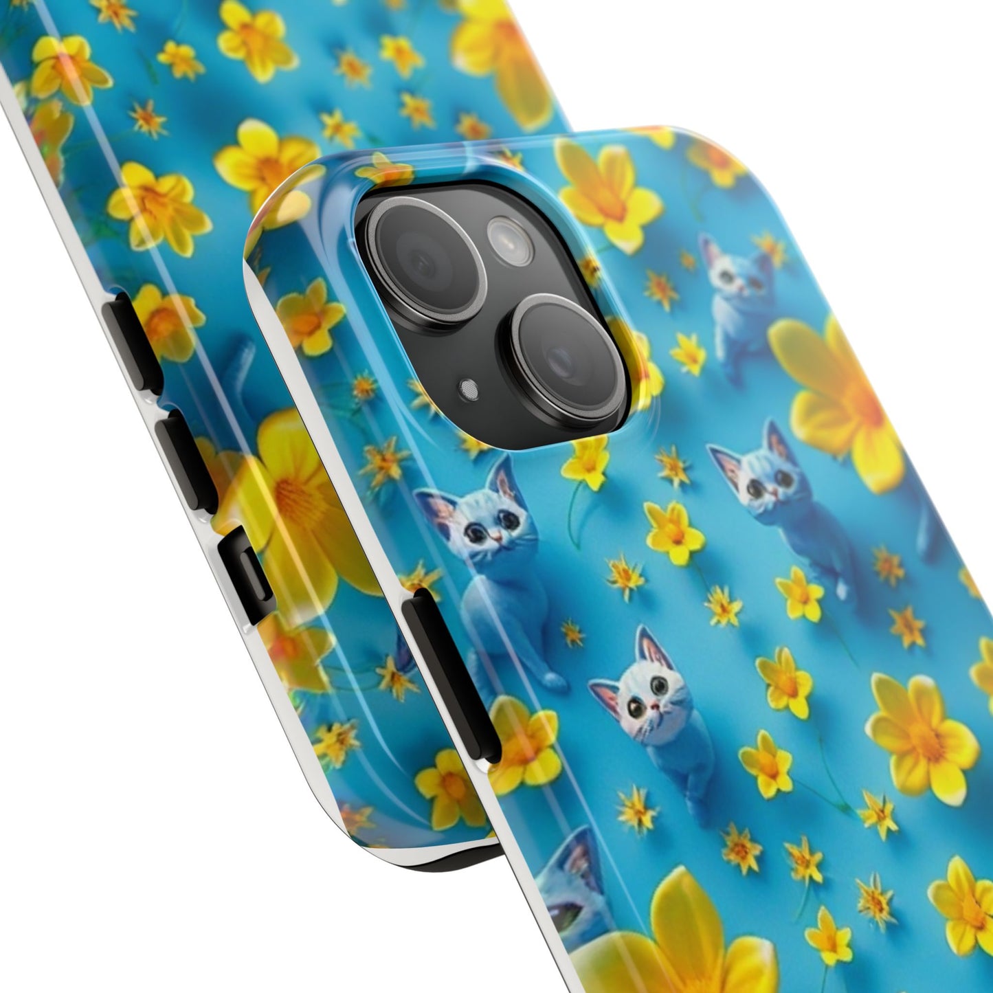 Kittens-n-Flowers Impact-Resistant Phone Case