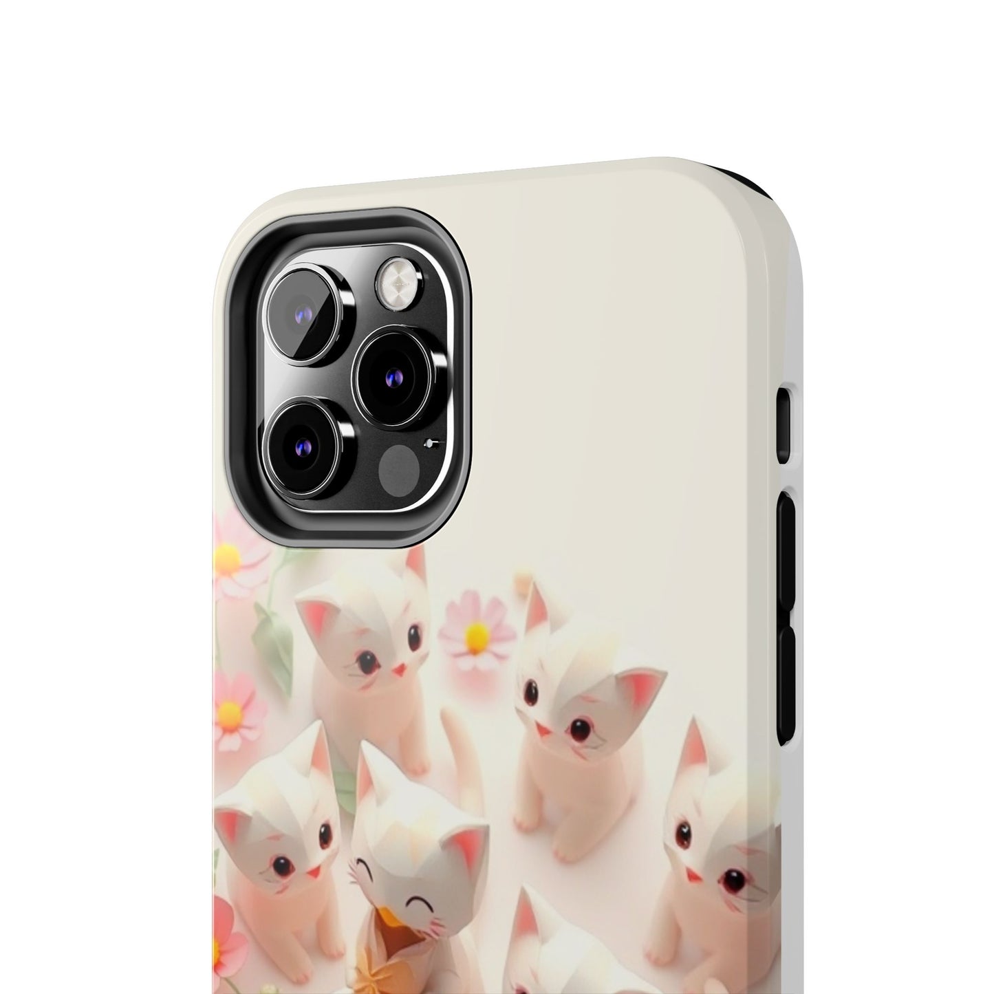 Kittens-n-Flowers Impact-Resistant Phone Case