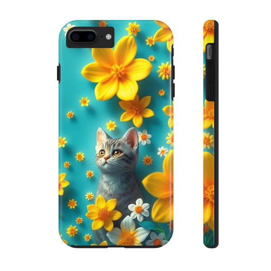 Kittens-n-Flowers Impact-Resistant Phone Case