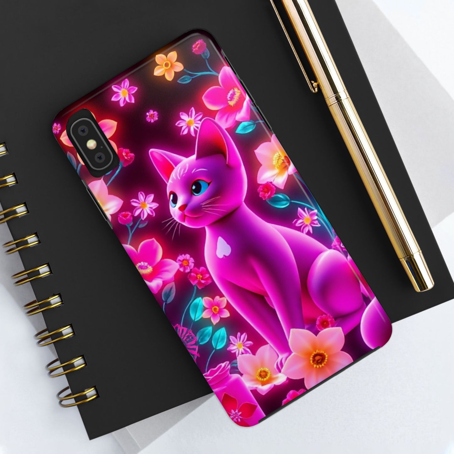 Kittens-n-Flowers Impact-Resistant Phone Case