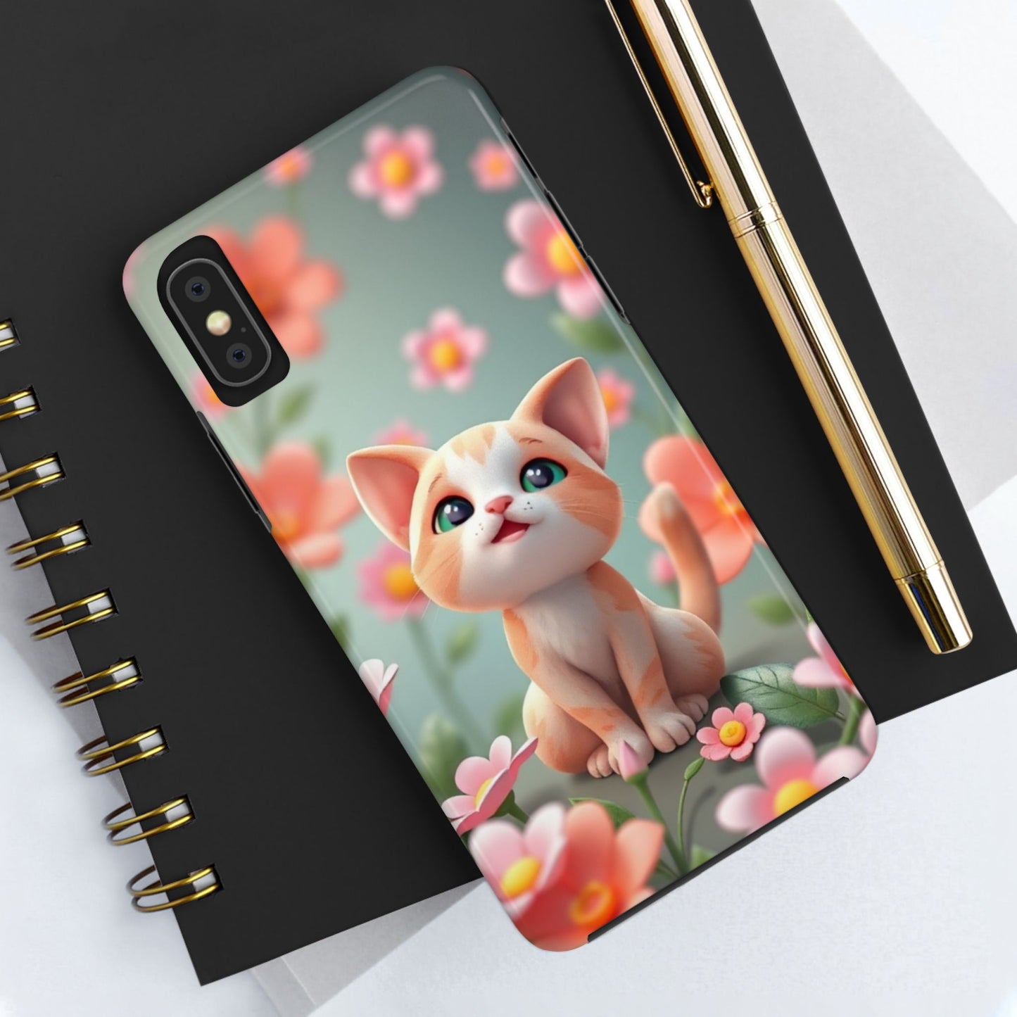 Kittens-n-Flowers Impact-Resistant Phone Case