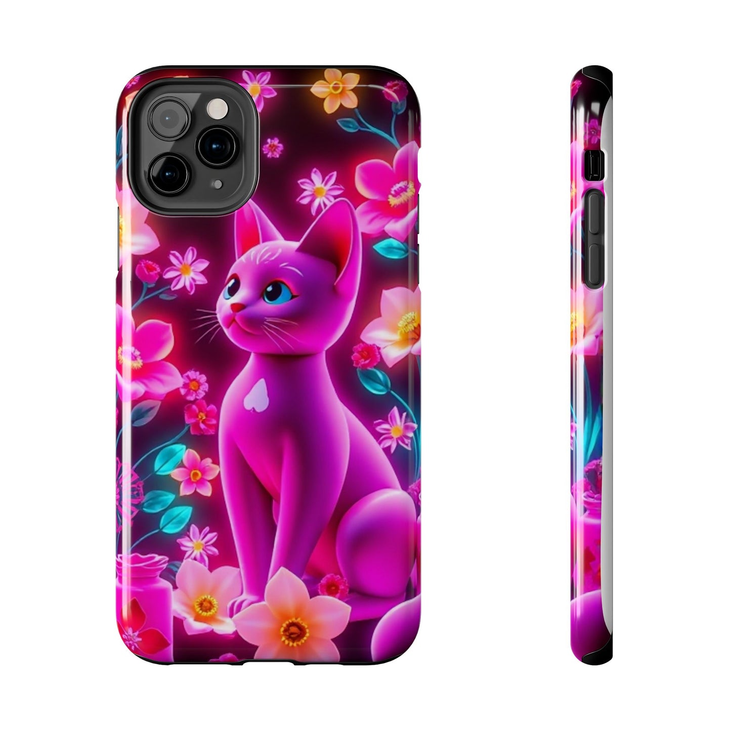 Kittens-n-Flowers Impact-Resistant Phone Case