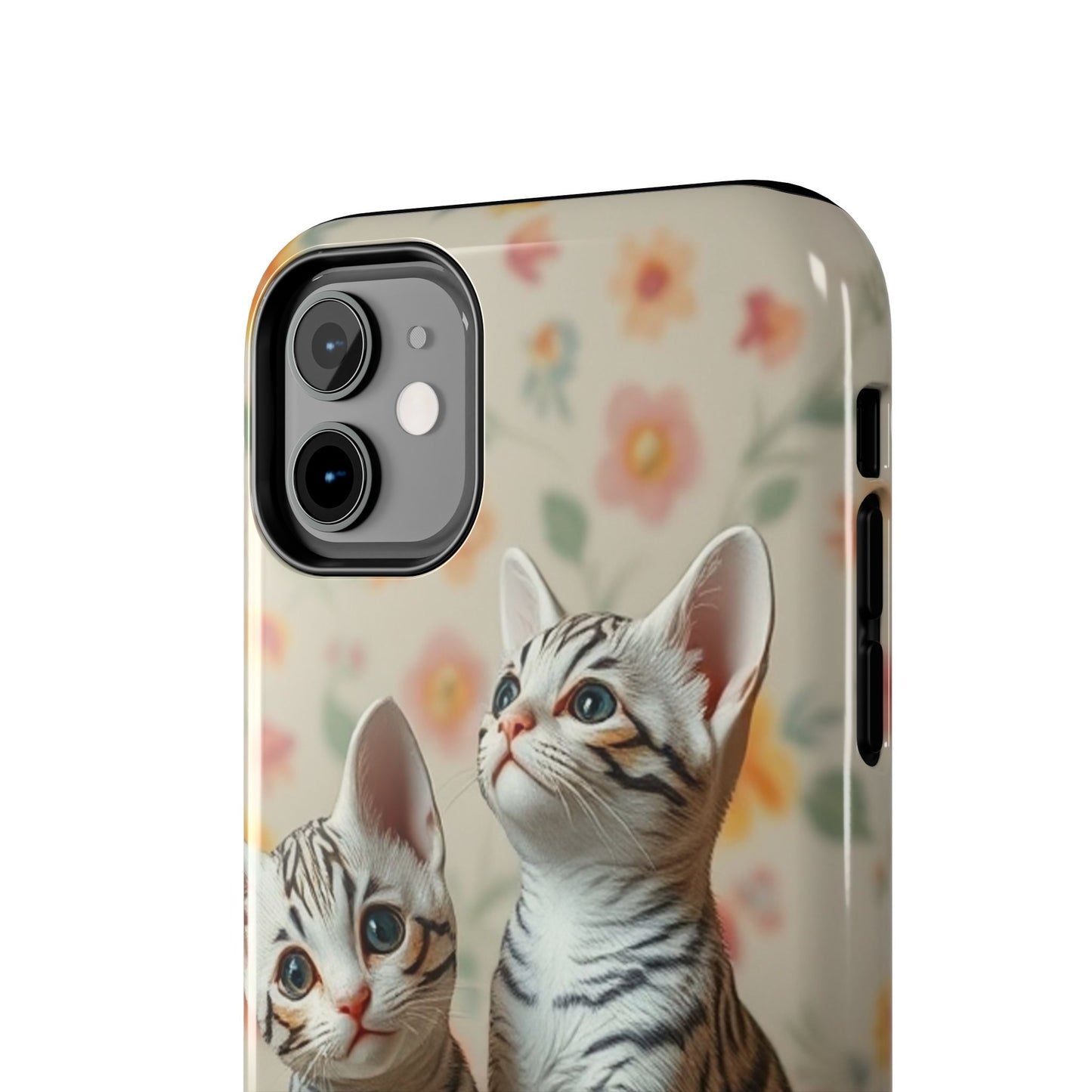 Kittens-n-Flowers Impact-Resistant Phone Case