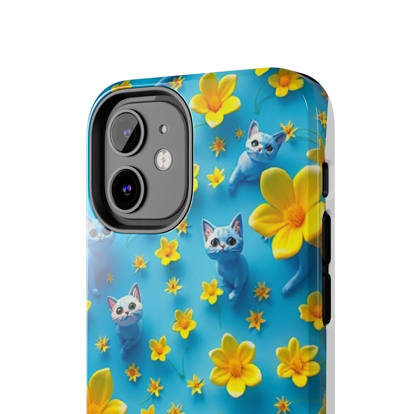 Kittens-n-Flowers Impact-Resistant Phone Case