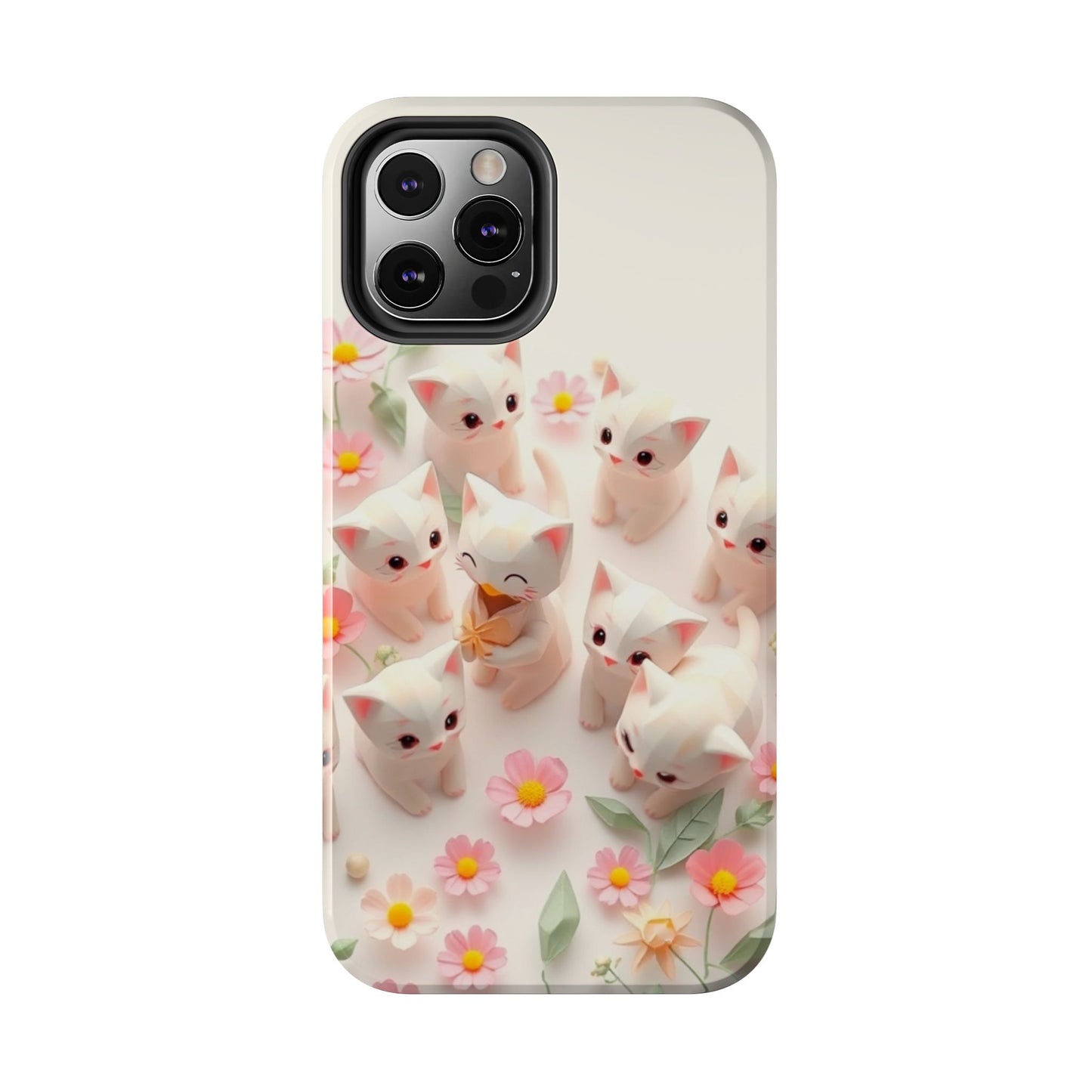 Kittens-n-Flowers Impact-Resistant Phone Case