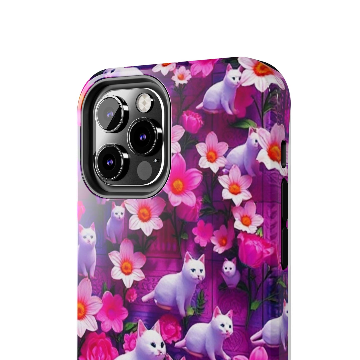 Kittens-n-Flowers Impact-Resistant Phone Case