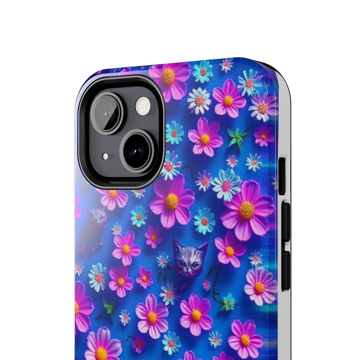 Kittens-n-Flowers Impact-Resistant Phone Case