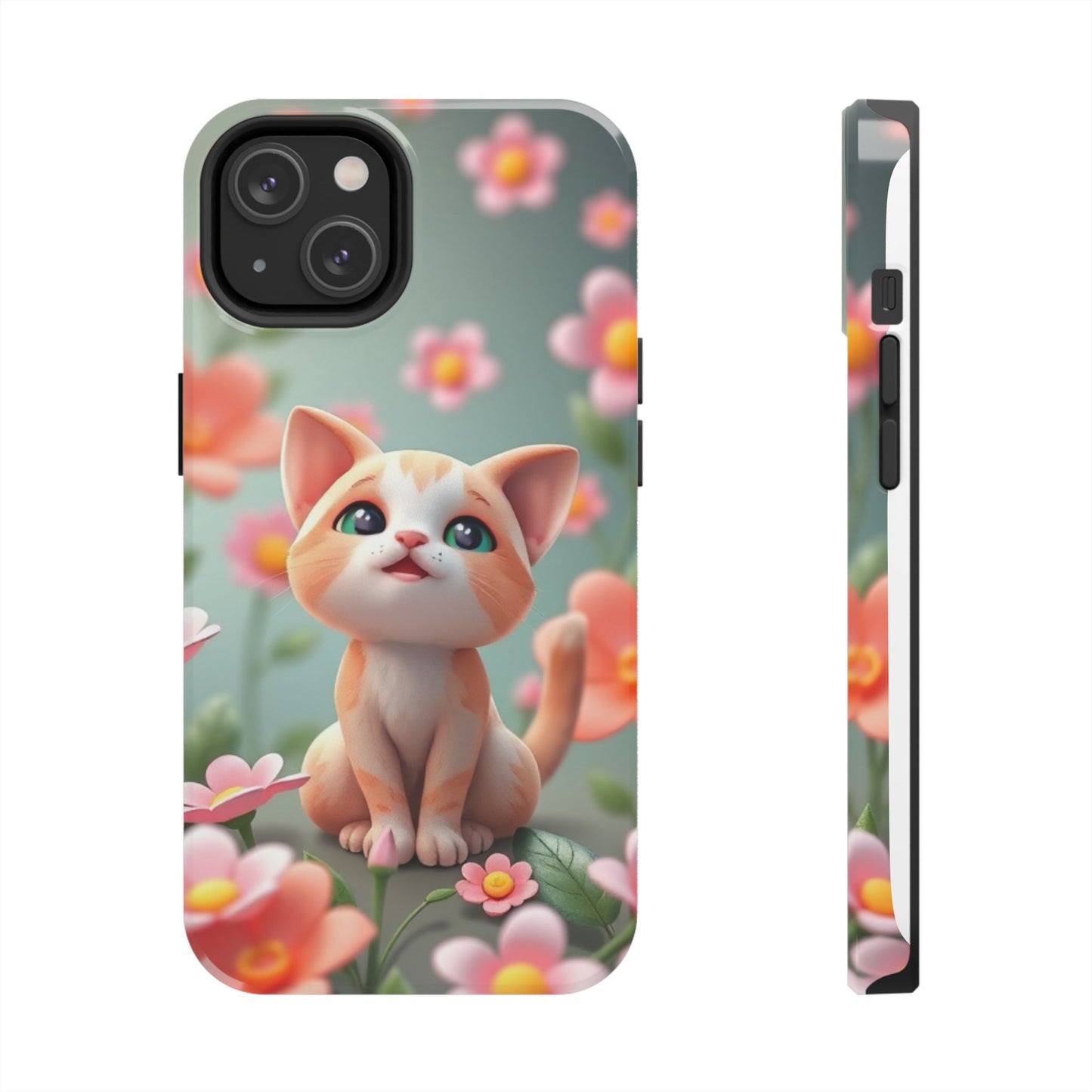 Kittens-n-Flowers Impact-Resistant Phone Case