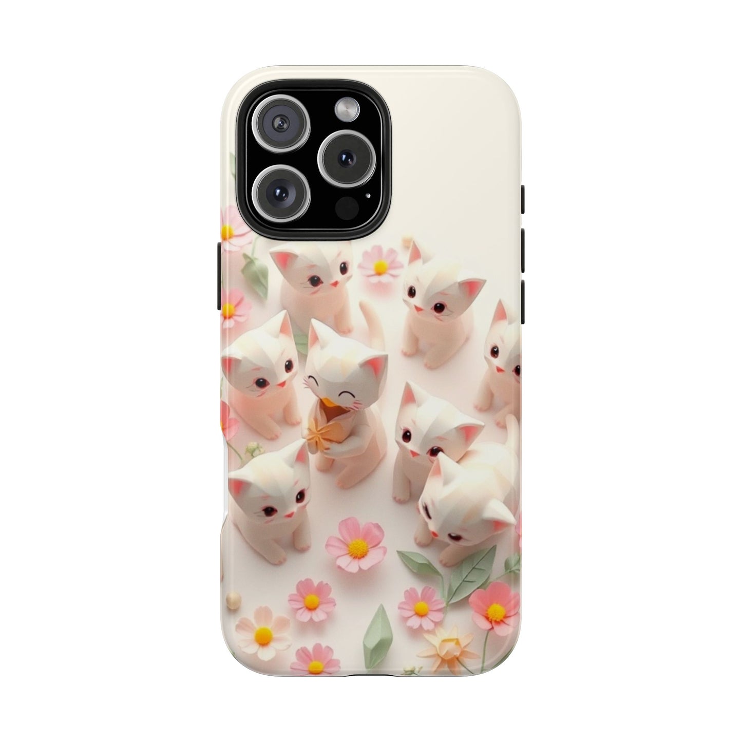 Kittens-n-Flowers Impact-Resistant Phone Case