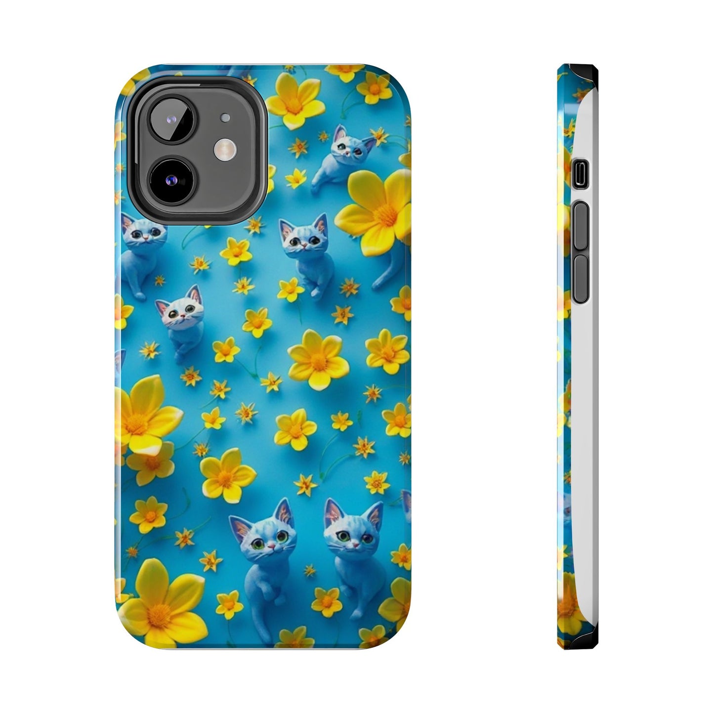 Kittens-n-Flowers Impact-Resistant Phone Case