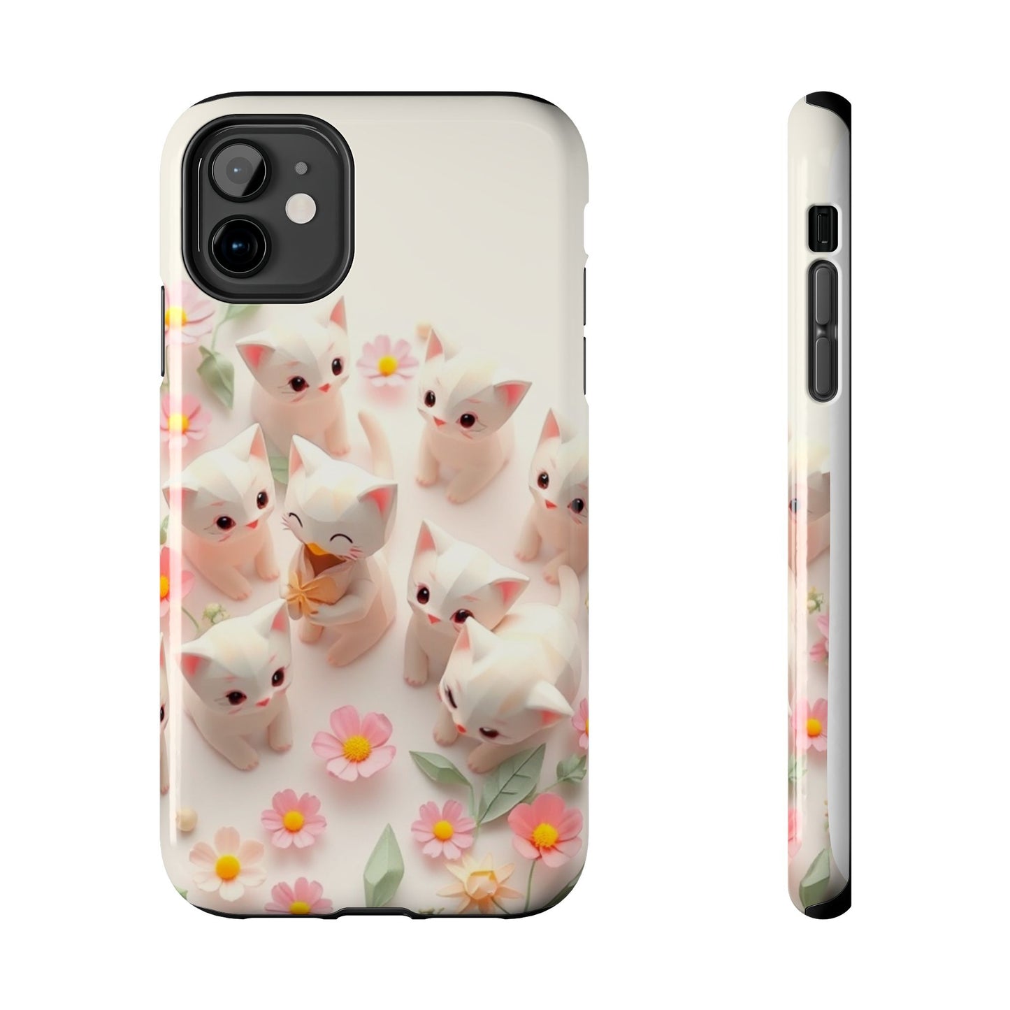 Kittens-n-Flowers Impact-Resistant Phone Case