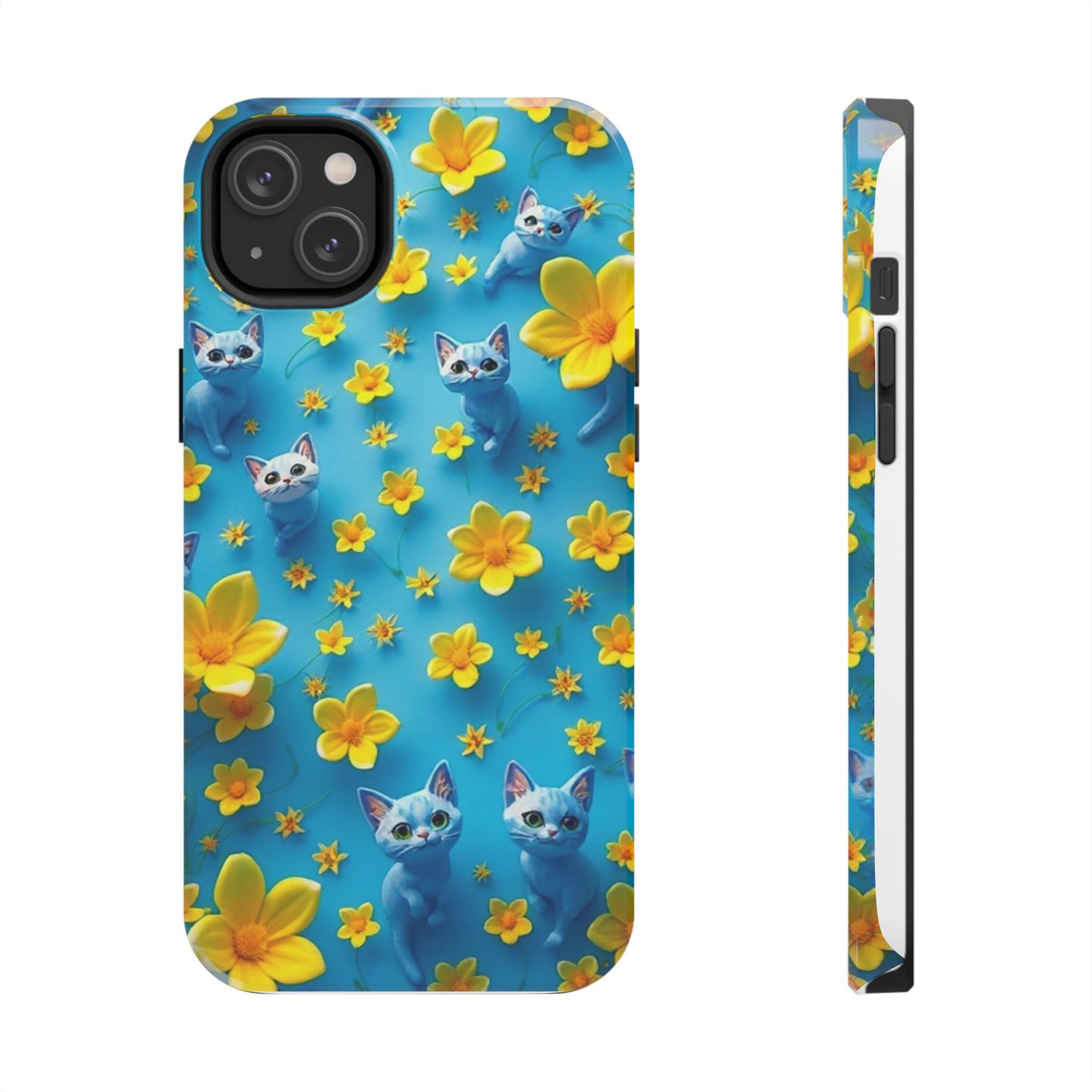 Kittens-n-Flowers Impact-Resistant Phone Case