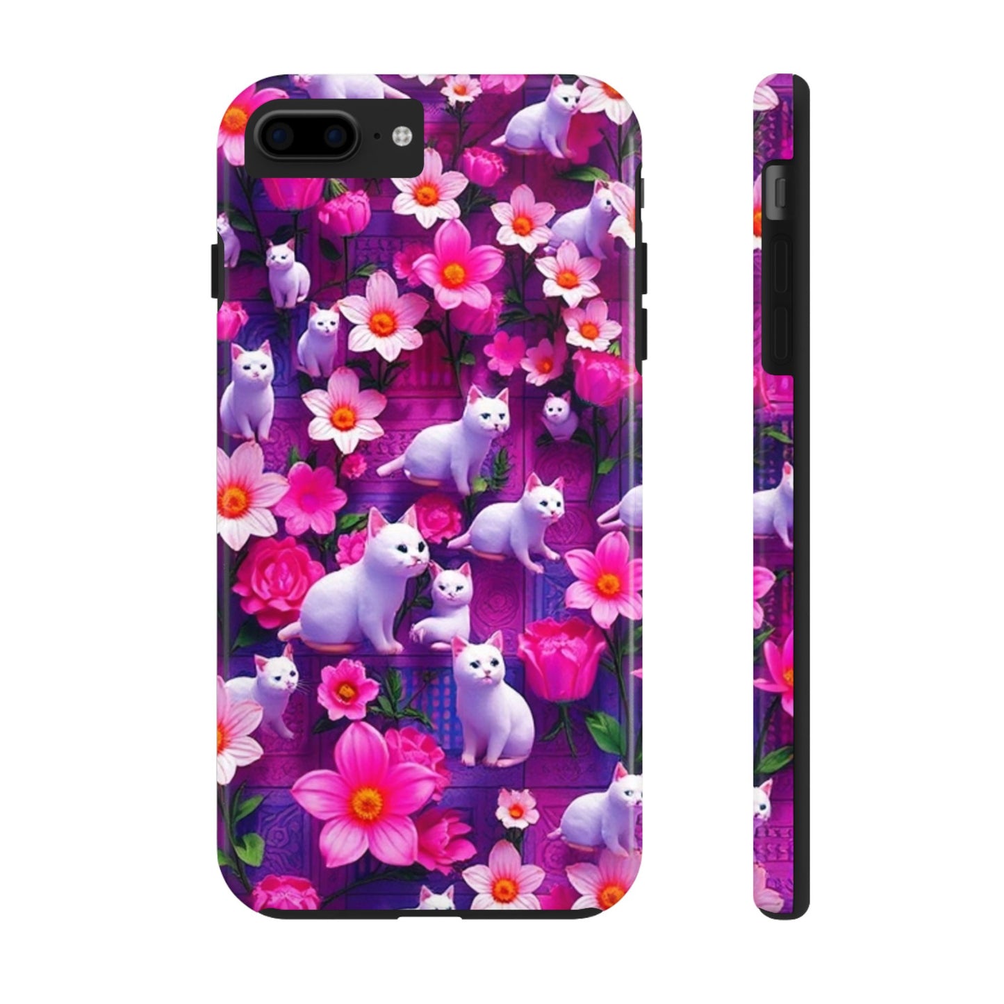 Kittens-n-Flowers Impact-Resistant Phone Case