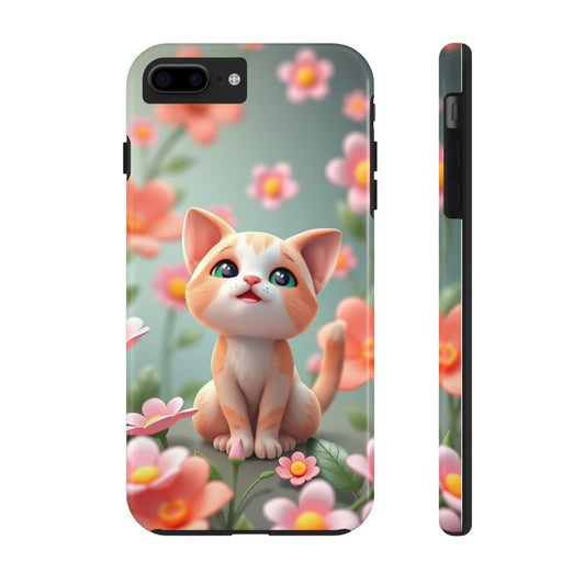 Kittens-n-Flowers Impact-Resistant Phone Case