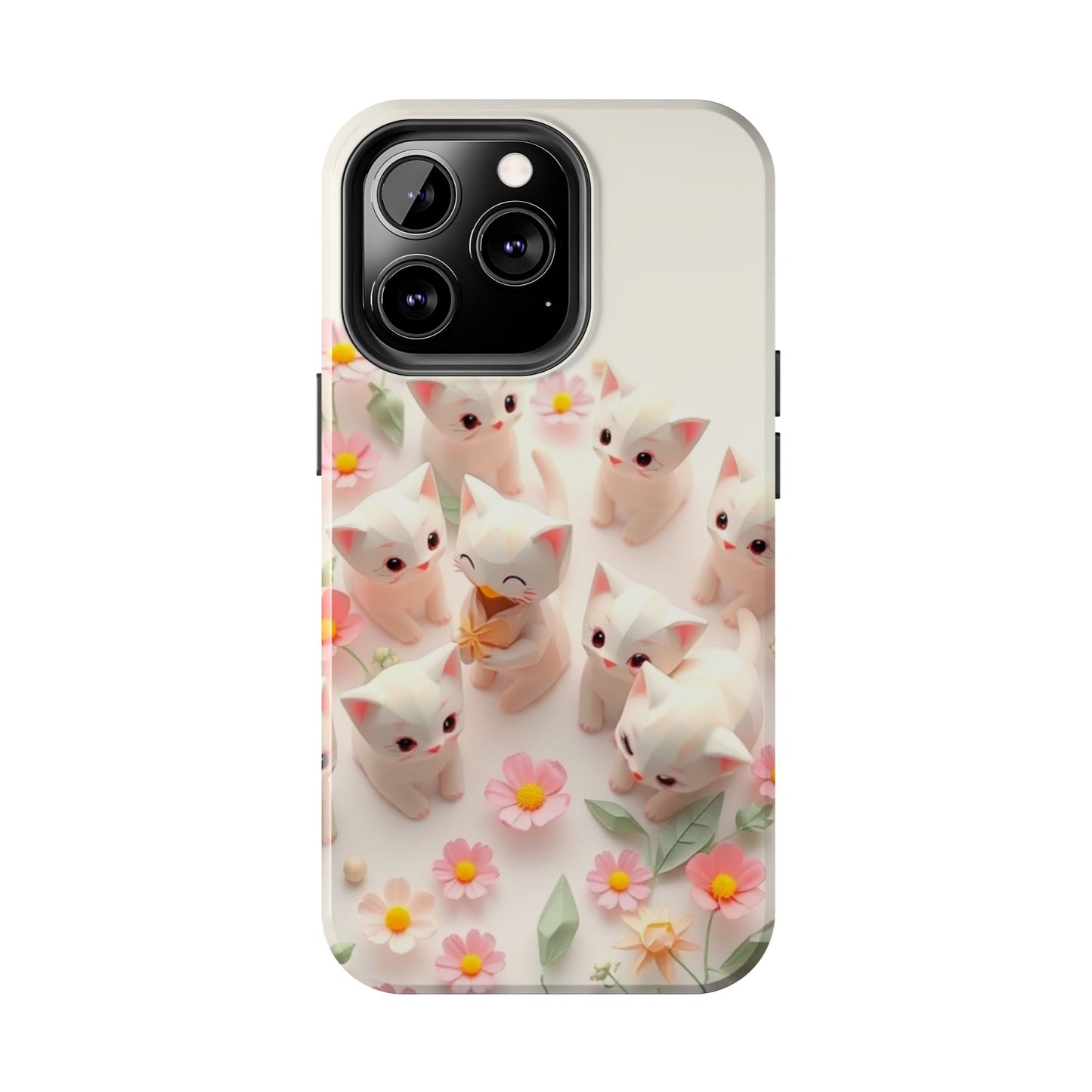 Kittens-n-Flowers Impact-Resistant Phone Case