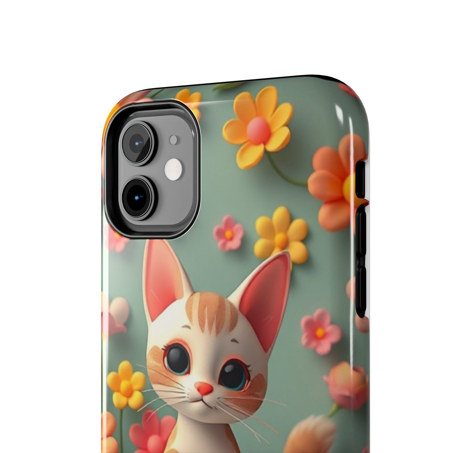 Kittens-n-Flowers Impact-Resistant Phone Case