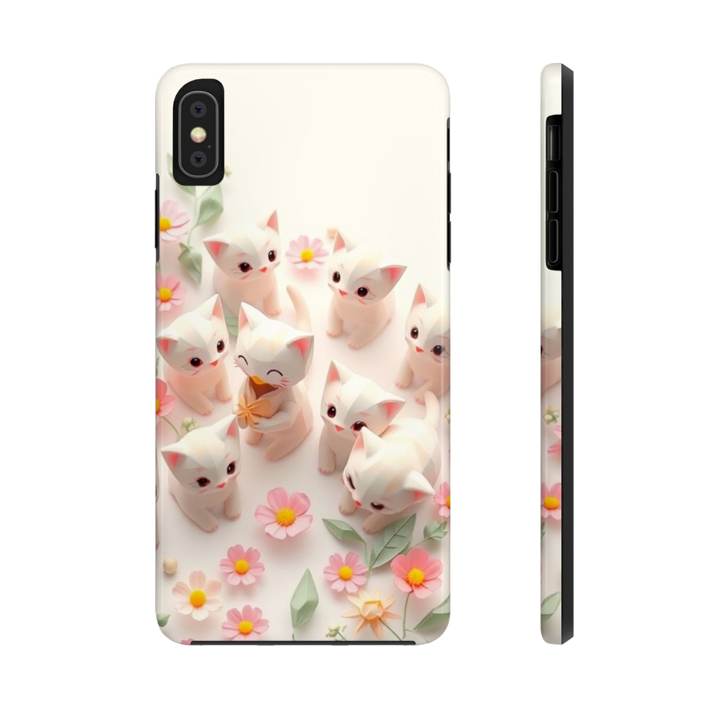 Kittens-n-Flowers Impact-Resistant Phone Case