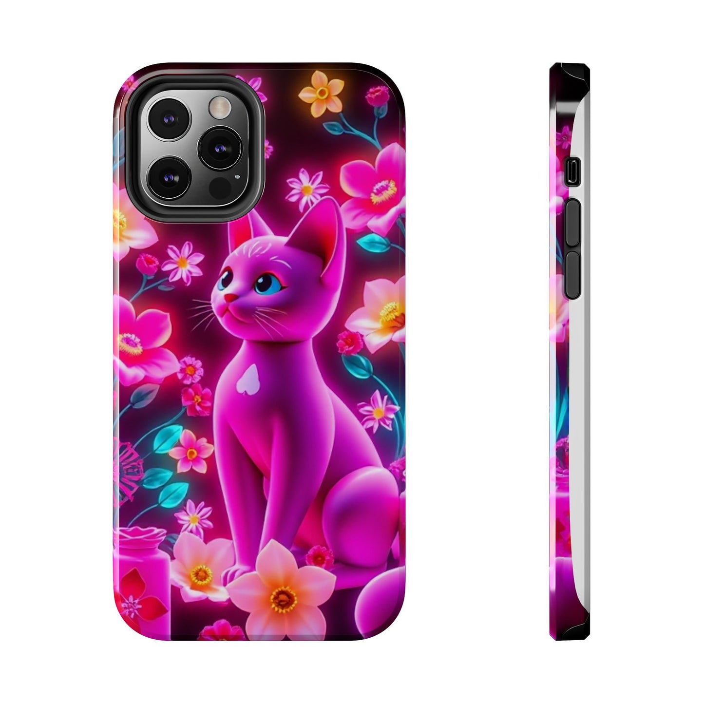 Kittens-n-Flowers Impact-Resistant Phone Case