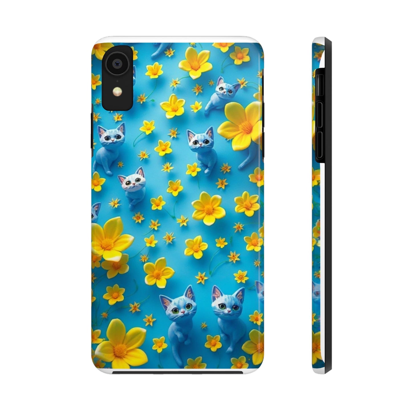 Kittens-n-Flowers Impact-Resistant Phone Case