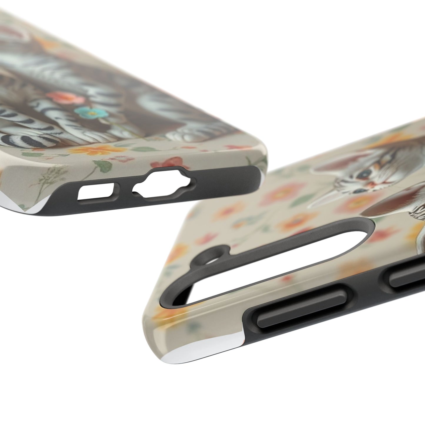 Kittens-n-Flowers Impact-Resistant Phone Case