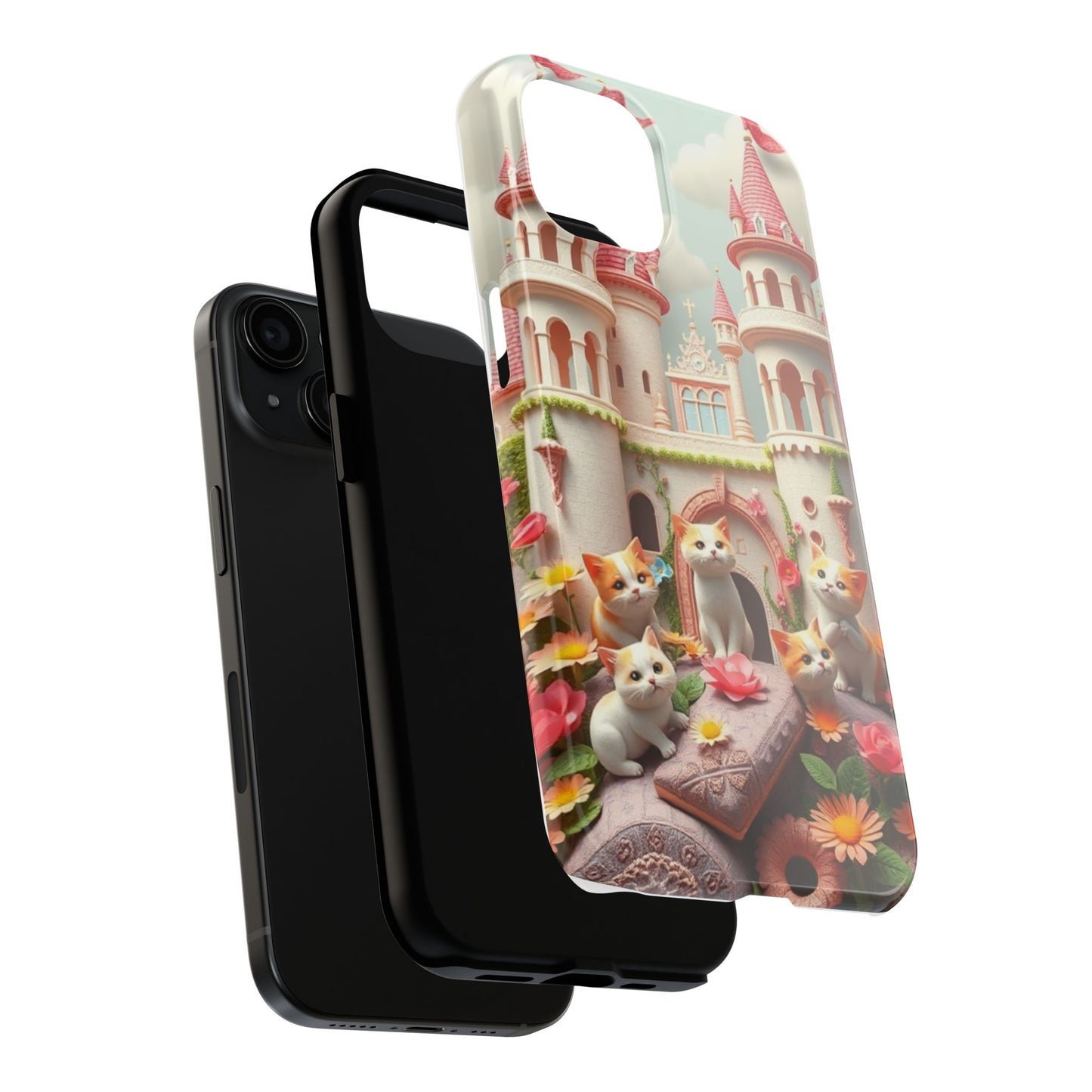 Kittens-n-Flowers Impact-Resistant Phone Case