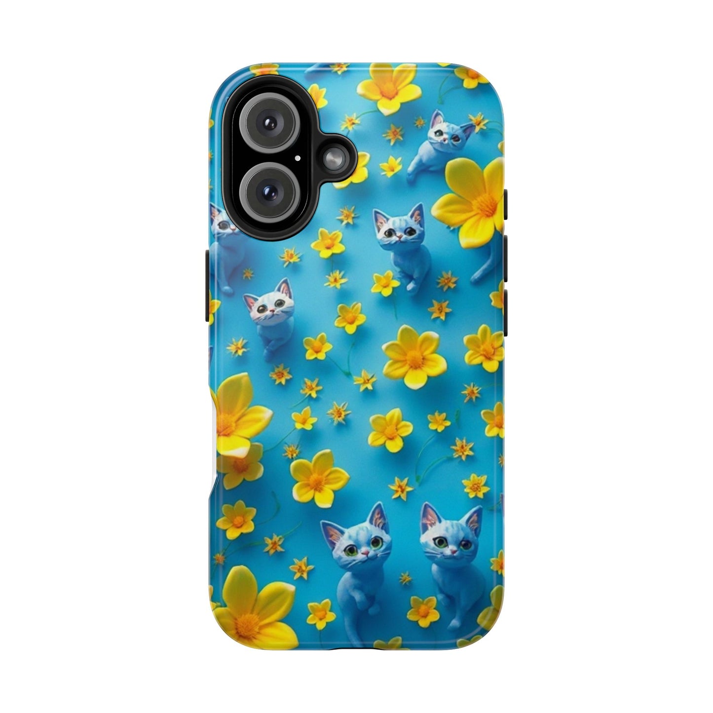 Kittens-n-Flowers Impact-Resistant Phone Case