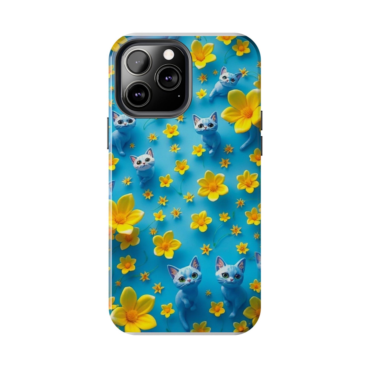 Kittens-n-Flowers Impact-Resistant Phone Case