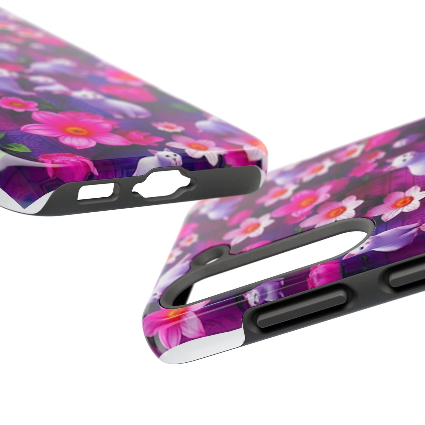 Kittens-n-Flowers Impact-Resistant Phone Case