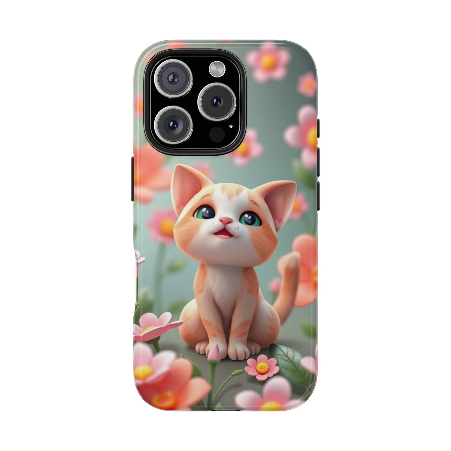 Kittens-n-Flowers Impact-Resistant Phone Case