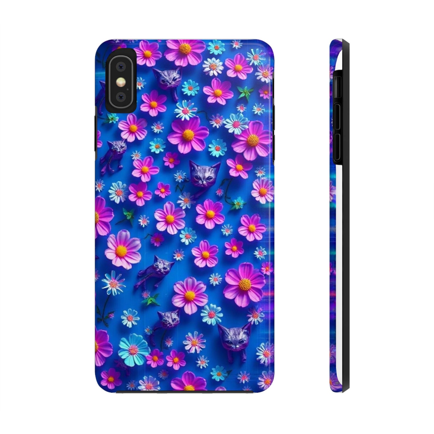 Kittens-n-Flowers Impact-Resistant Phone Case